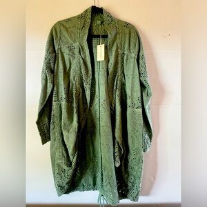 Sundance Moonlight women’s S poncho shrug cover-up eyelet western boho t…